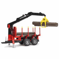 02252 Forestry trailer with crane, grapple and 4 logs