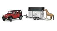 02926 Jeep Wrangler Unlimited Rubicon w/ Horse Trailer and Horse