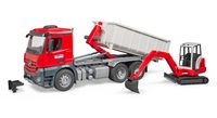 03624 MB Arocs Truck w/ Roll-Off-Container + Mini Excavator
