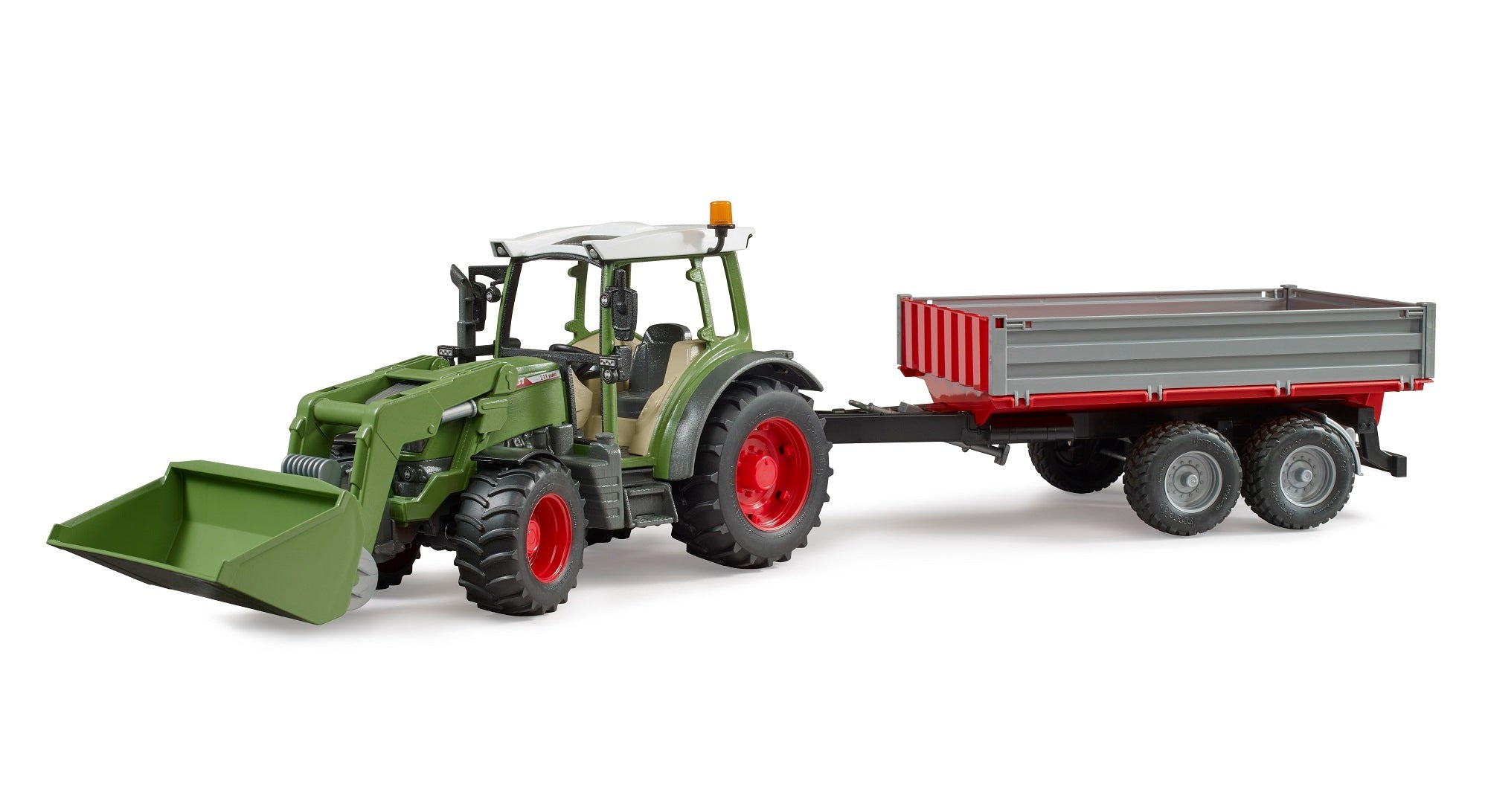 02182 Fendt Vario 211 with Front Loader and Tipping Trailer