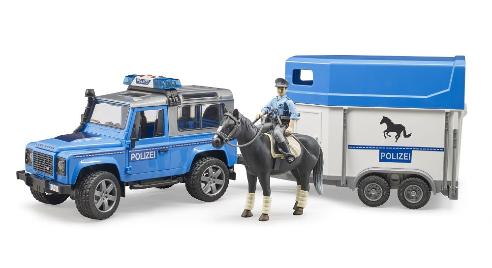 02588 Land Rover Police Vehicle w/ Horse Trailer and Policeman