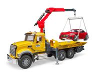 02829 MACK Granite Tow-Truck w/ Bruder Roadster
