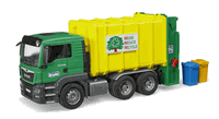 03764 MAN TGS Rear Loading Garbage Truck Green/Yellow
