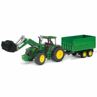 09810 John Deere 7930 with front loader and trailer