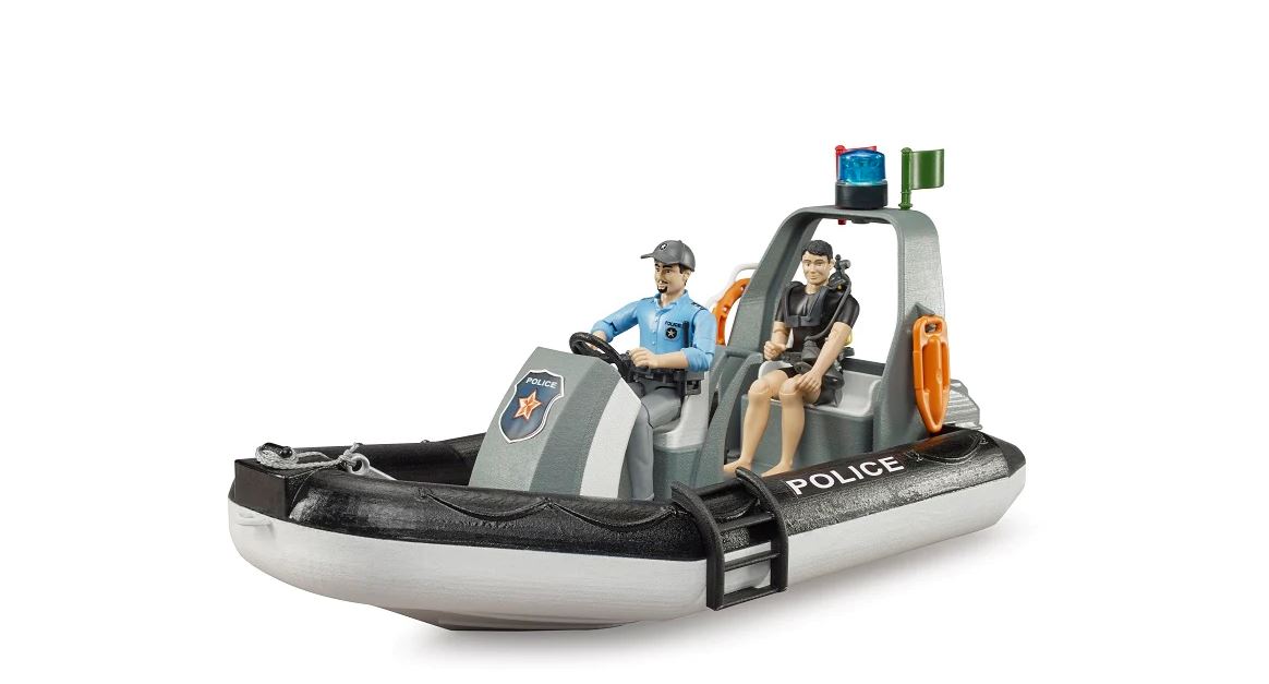 62733 Bworld Police Boat w/ 2 Figures