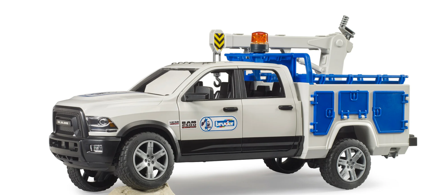 02509 *NEW* RAM Service Truck w/ Crane + Rotating Beacon Light