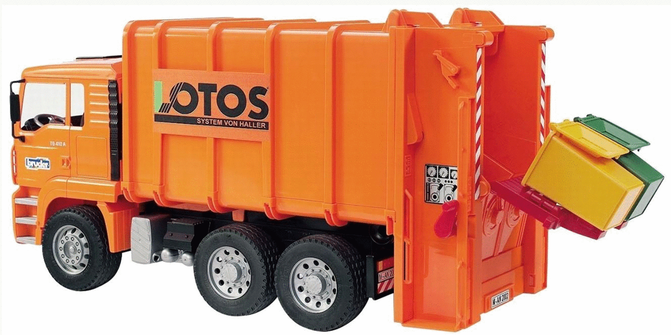 02762 MAN Garbage Truck rear loading orange