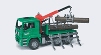 02769 MAN Timber truck with loading crane and 3 trunks