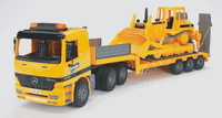 02659 MB Flatbed Truck with Bulldozer in Yellow